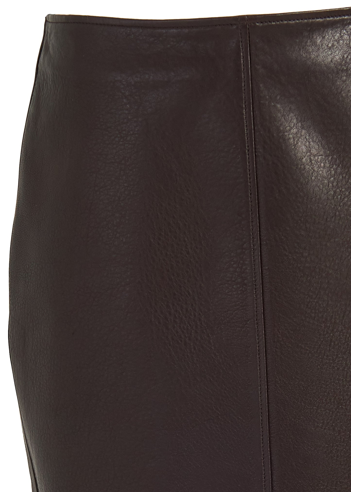 NOEMI LEATHER SKIRT – BROWN