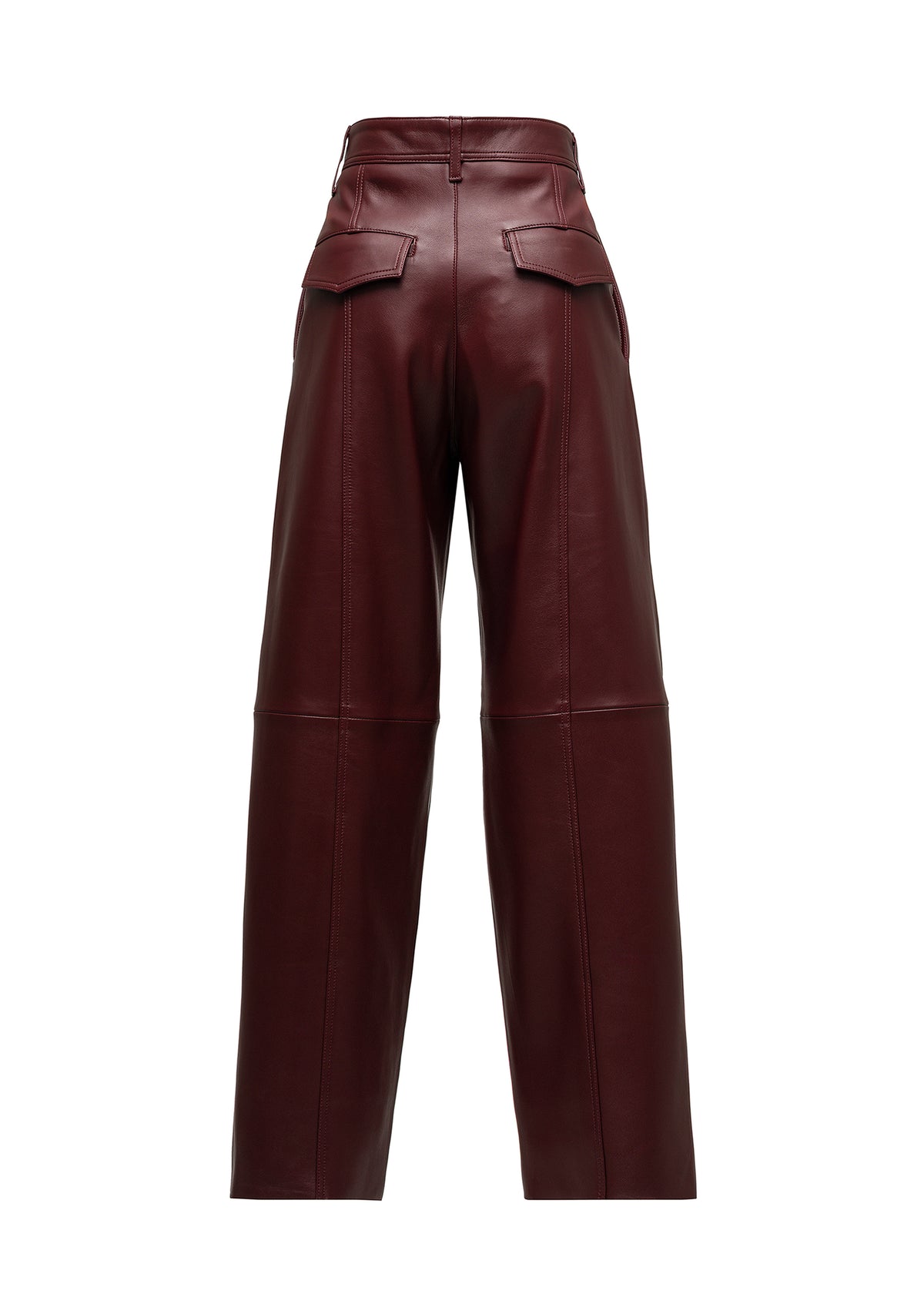 STELLA LEATHER PANTS BURGUNDY