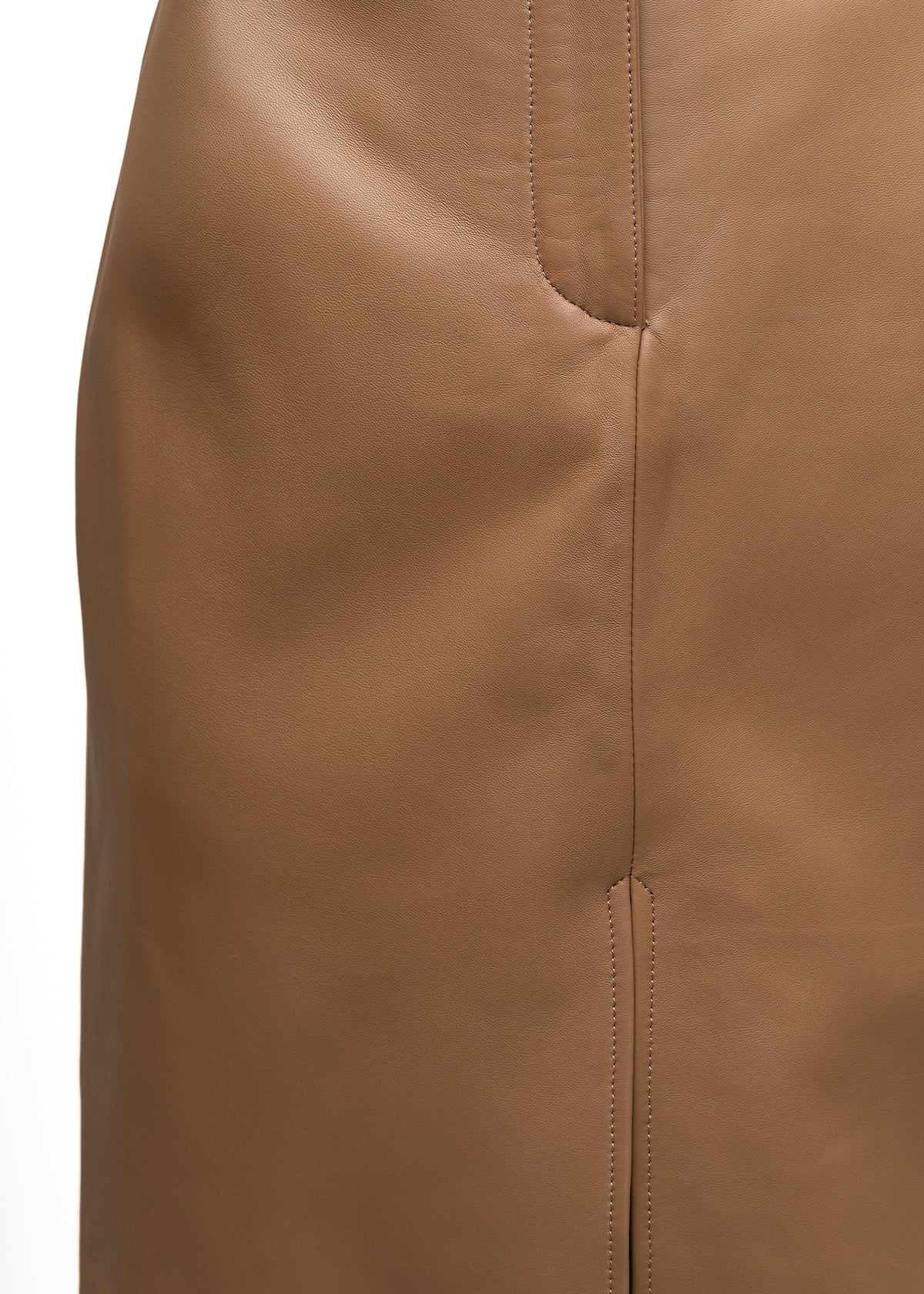 DIANA LEATHER SKIRT CAMEL