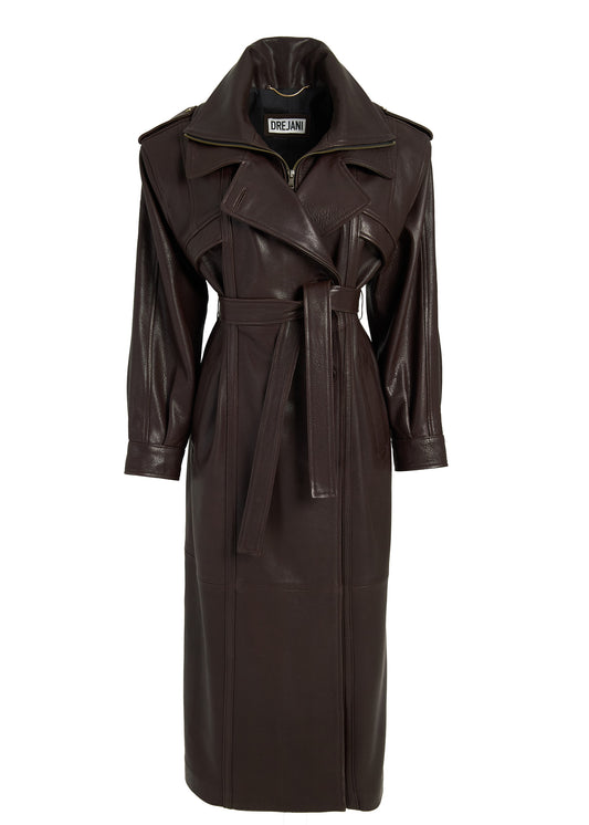 BOLGHERI LEATHER TRENCH COAT