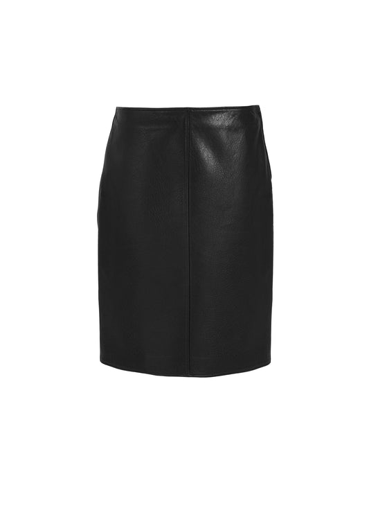 NOEMI LEATHER SKIRT – BLACK