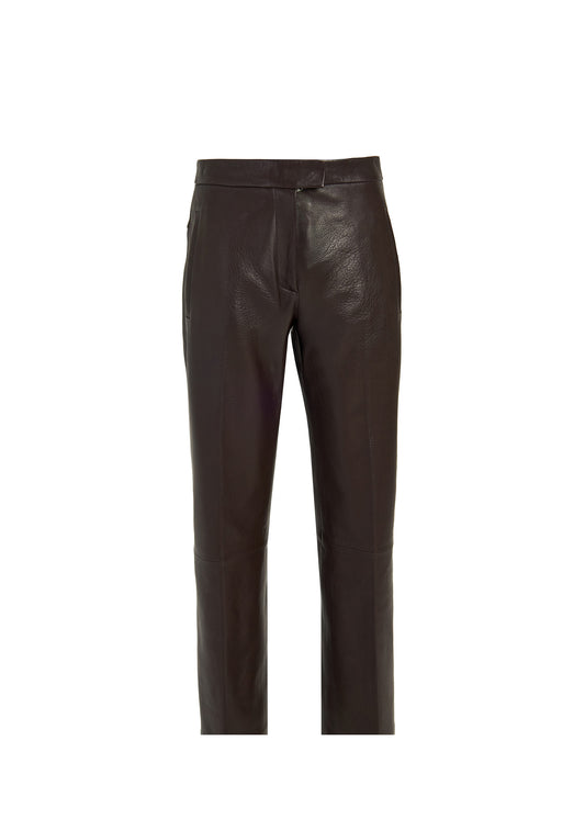 KIRA LEATHER PANTS – BROWN