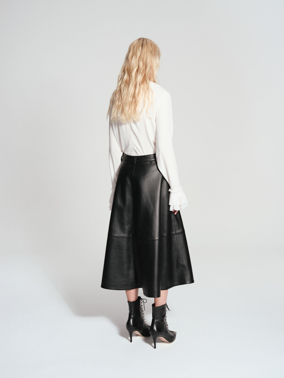 ADARA LEATHER SKIRT BLACK