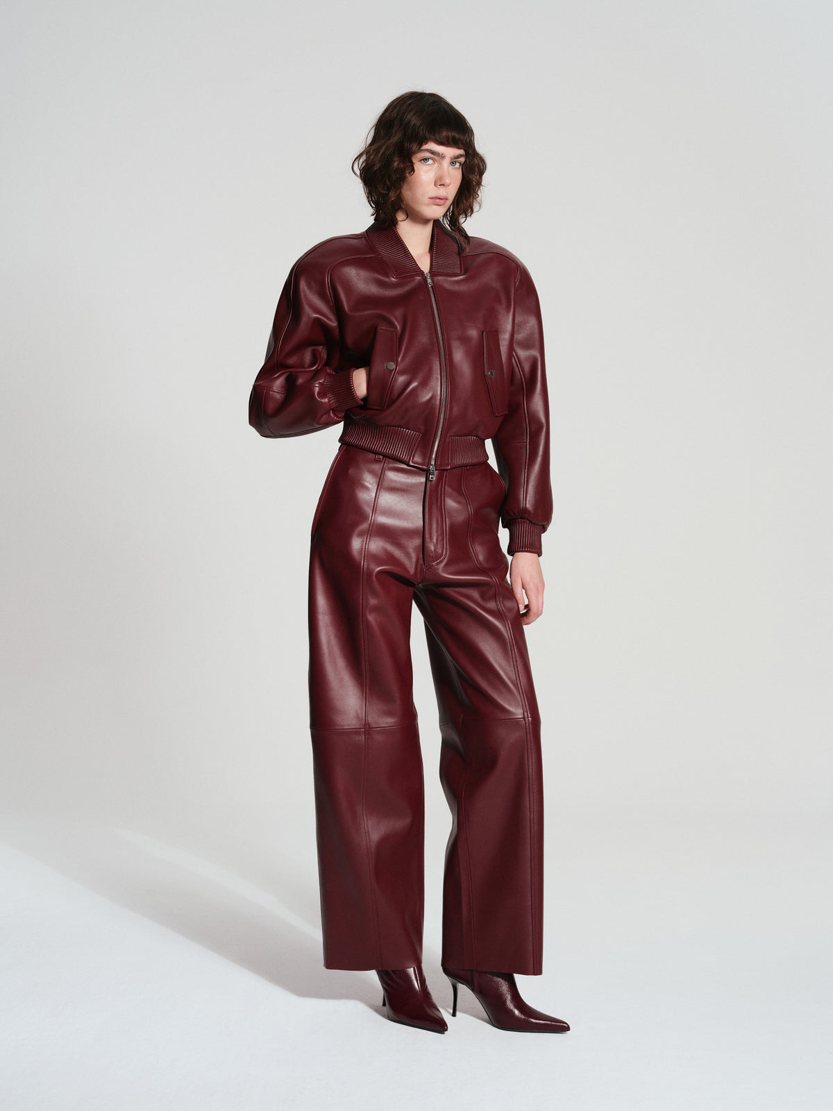 LA CERVA LEATHER JACKET BURGUNDY