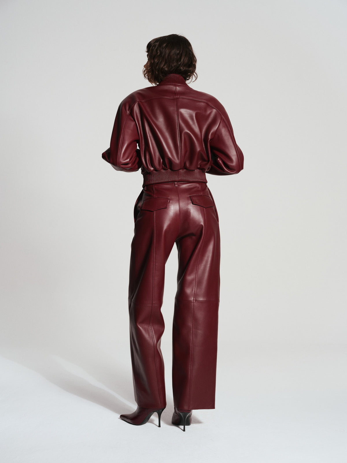 LA CERVA LEATHER JACKET BURGUNDY