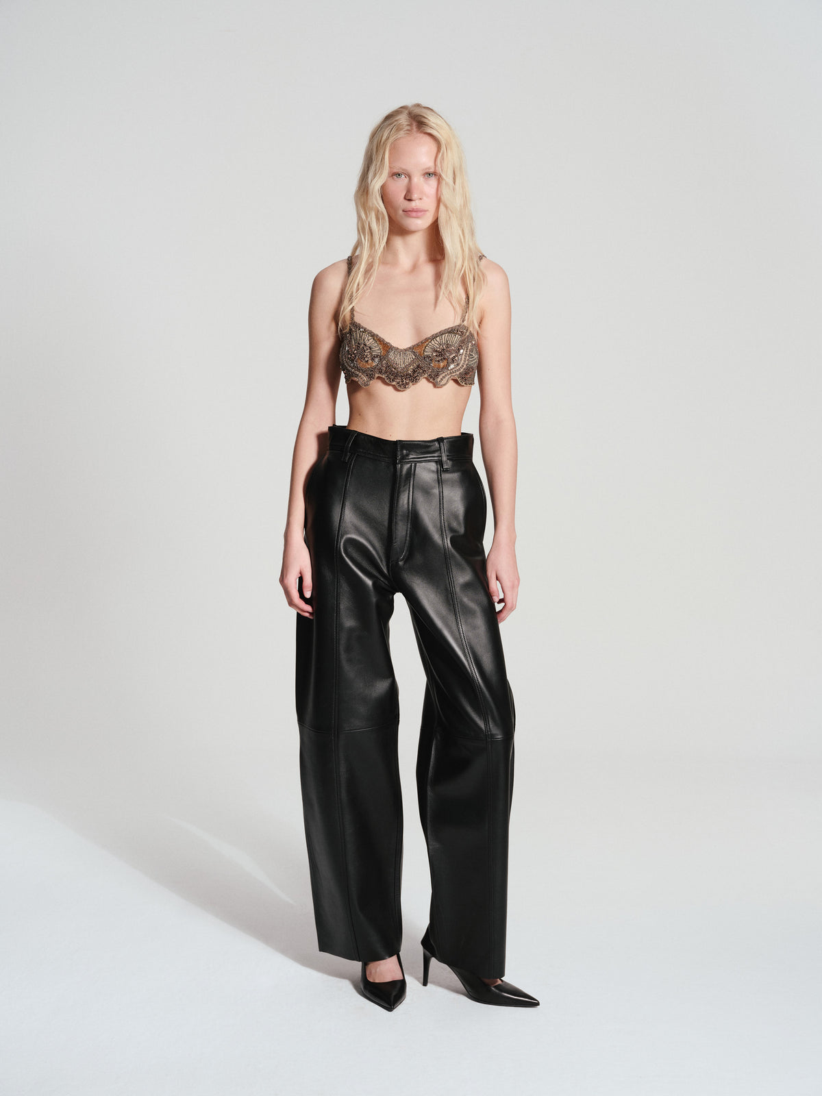 STELLA LEATHER PANTS BLACK
