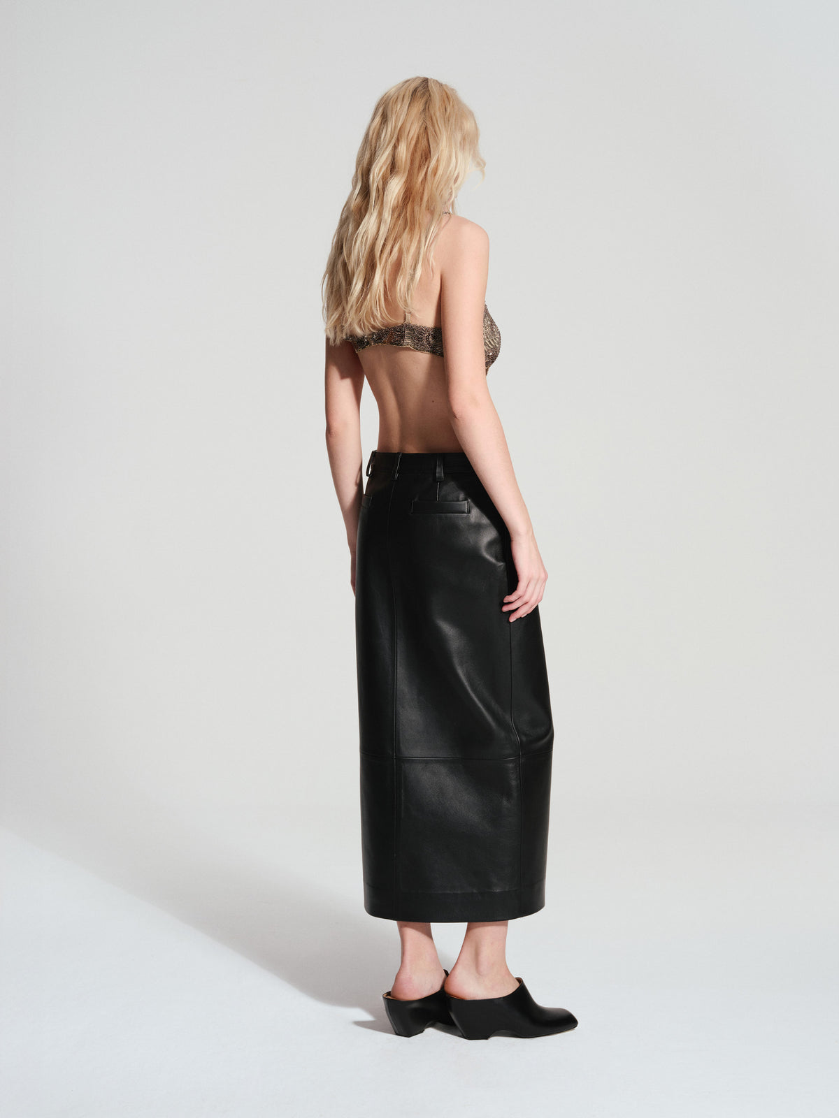 DIANA LEATHER SKIRT BLACK