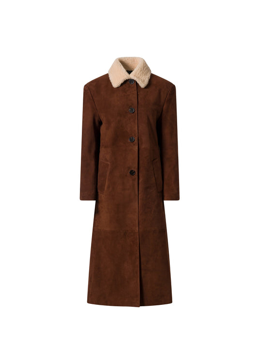 Fauve Leather Coat
