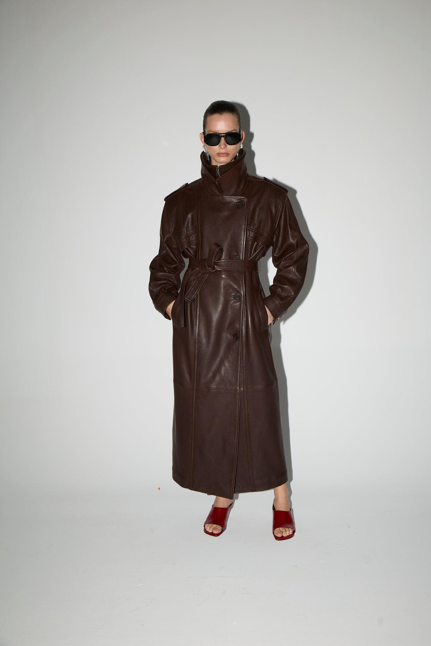 BOLGHERI LEATHER TRENCH COAT