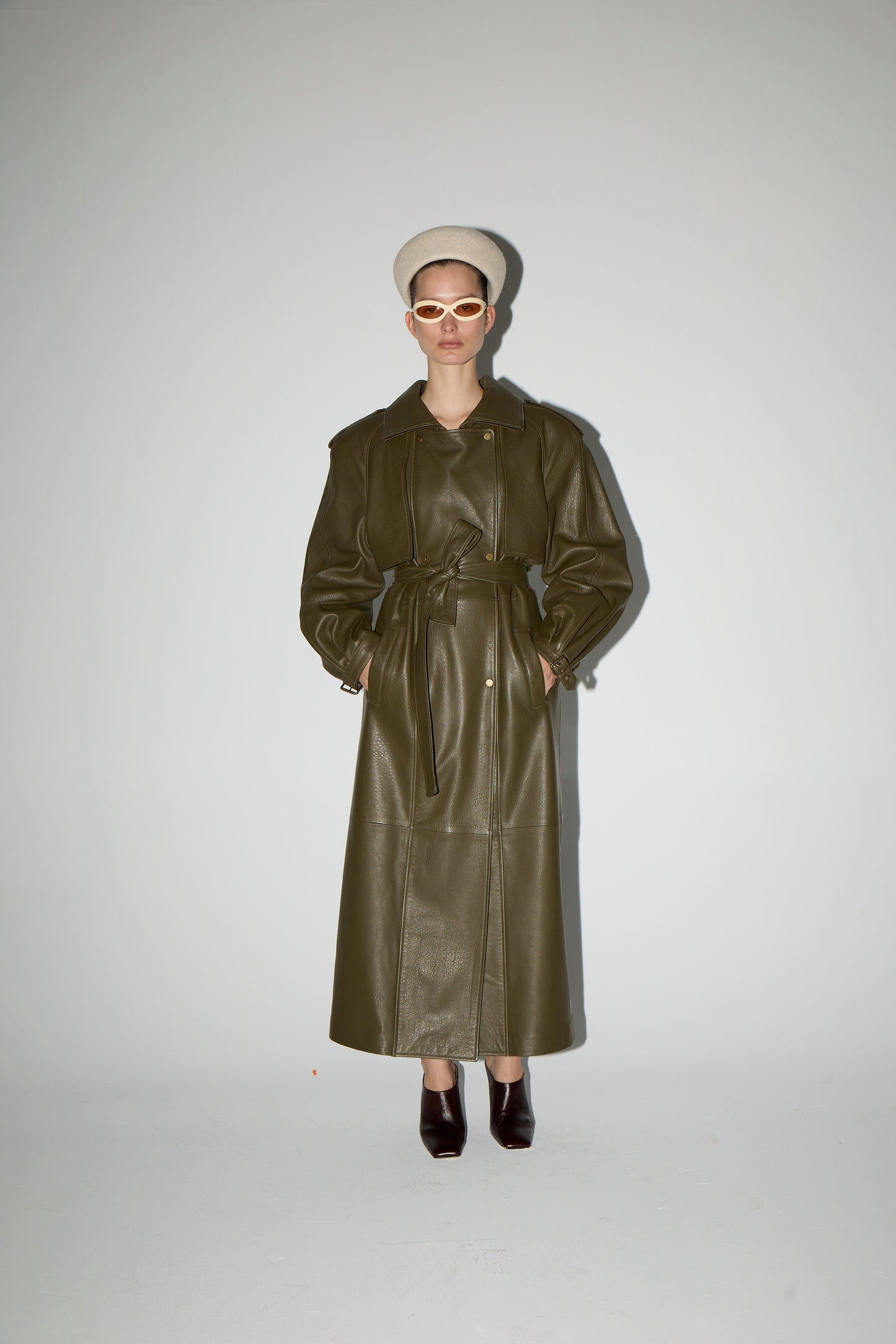 SILVA LEATHER TRENCH COAT
