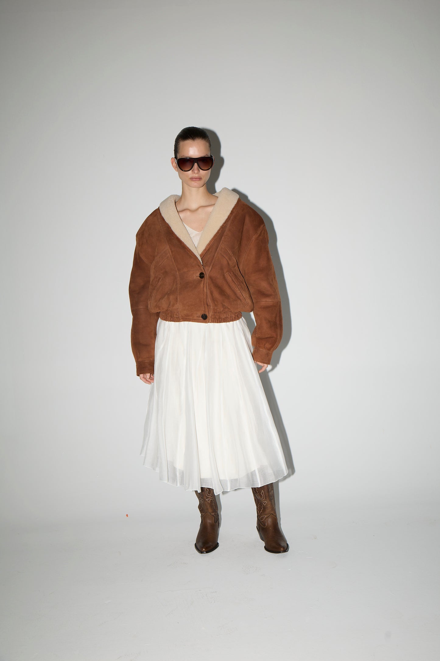 SABINA SHEARLING LEATHER JACKET