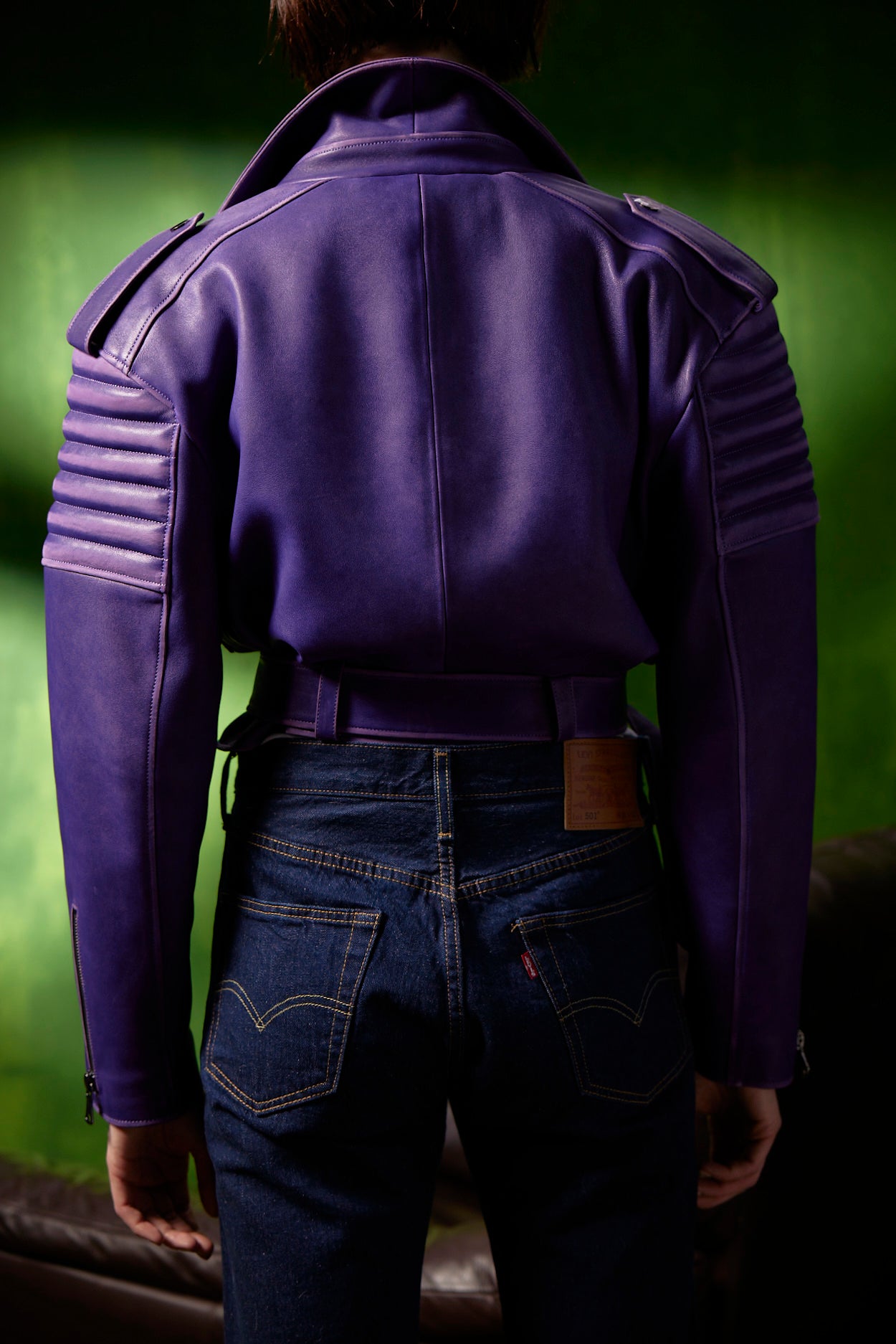 ROYAL PURPLE LEATHER BIKER JACKET