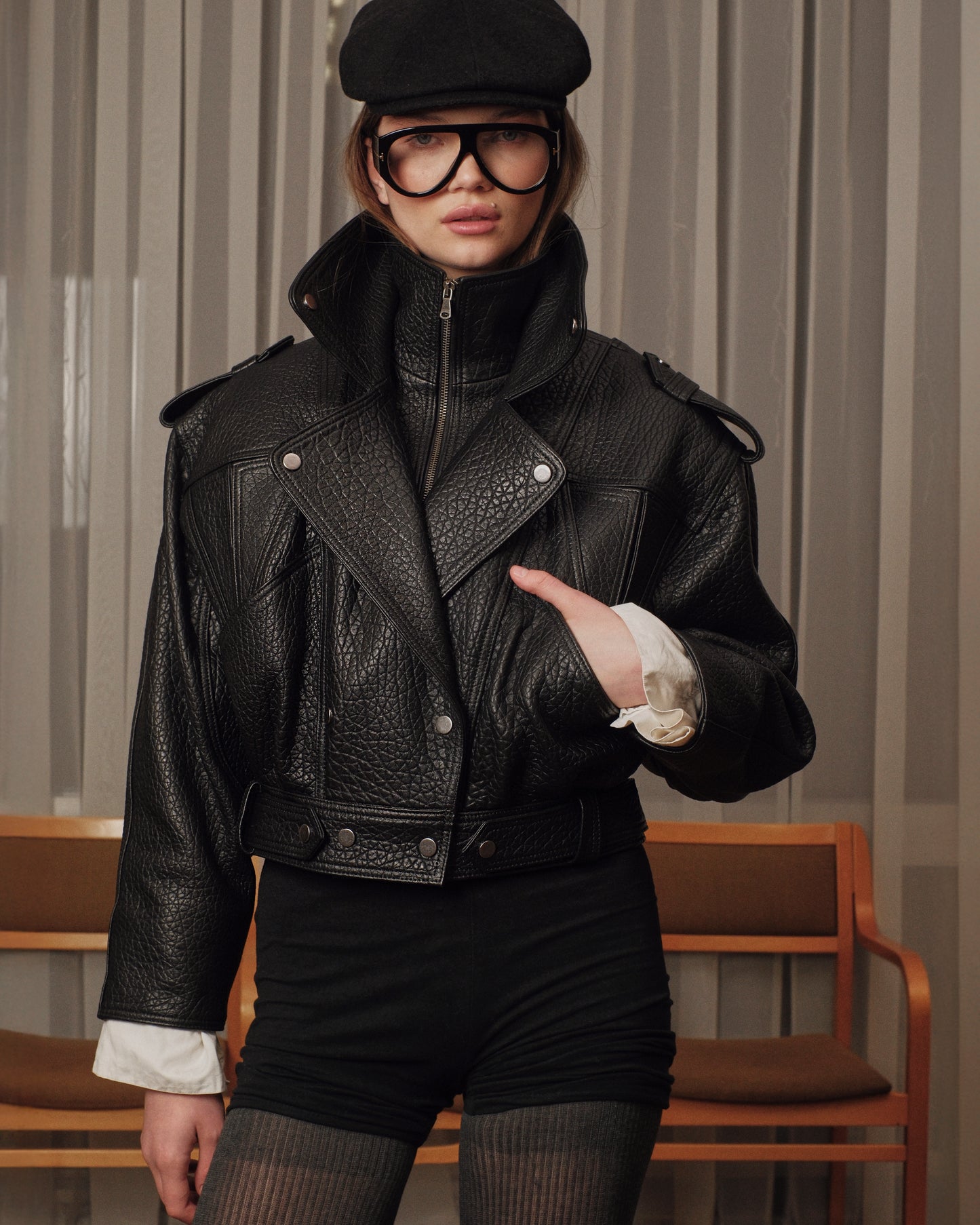 V'OMBRE LEATHER JACKET