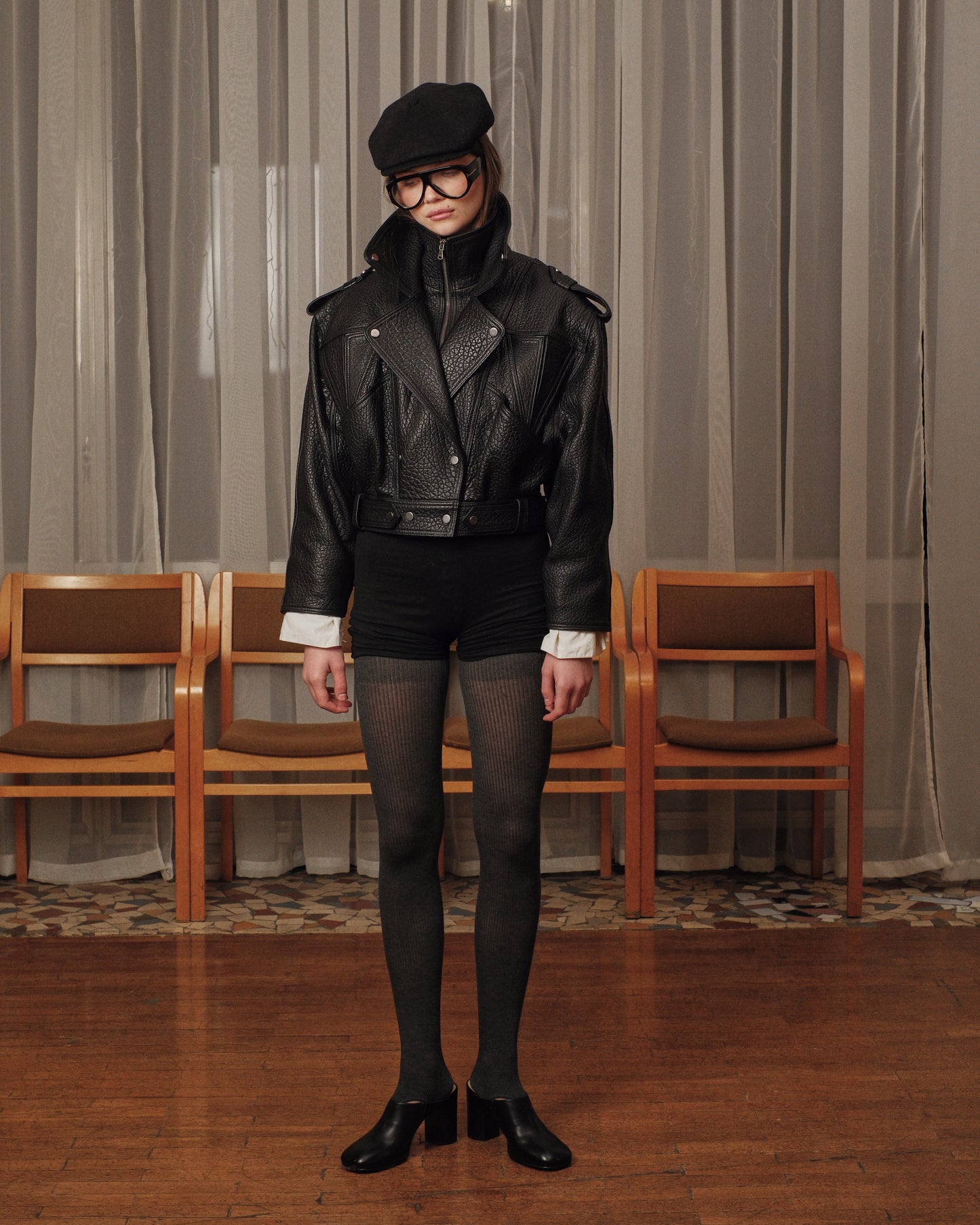 V'OMBRE LEATHER JACKET