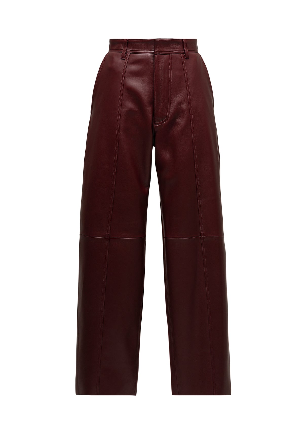 STELLA LEATHER PANTS BURGUNDY