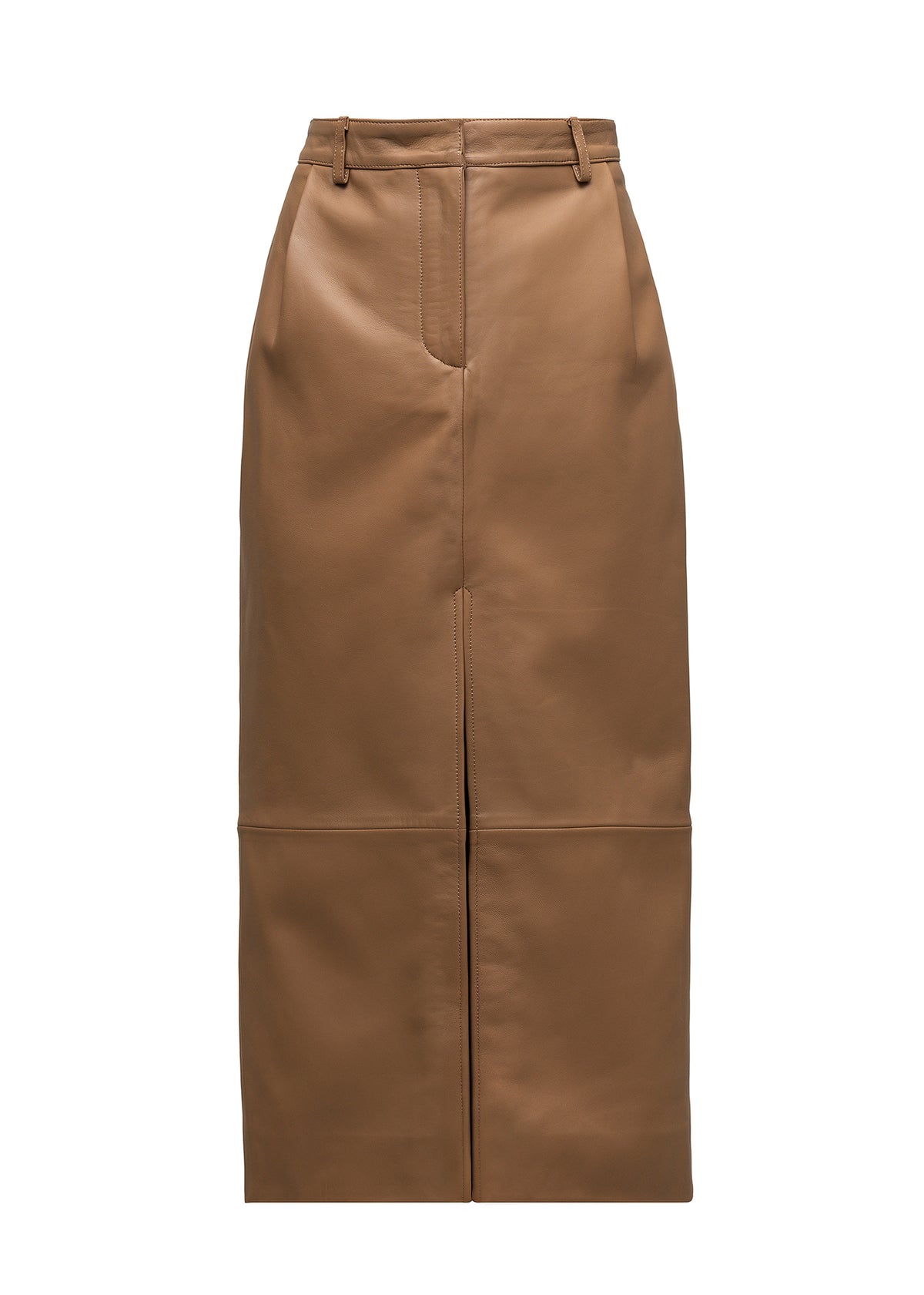 DIANA LEATHER SKIRT CAMEL
